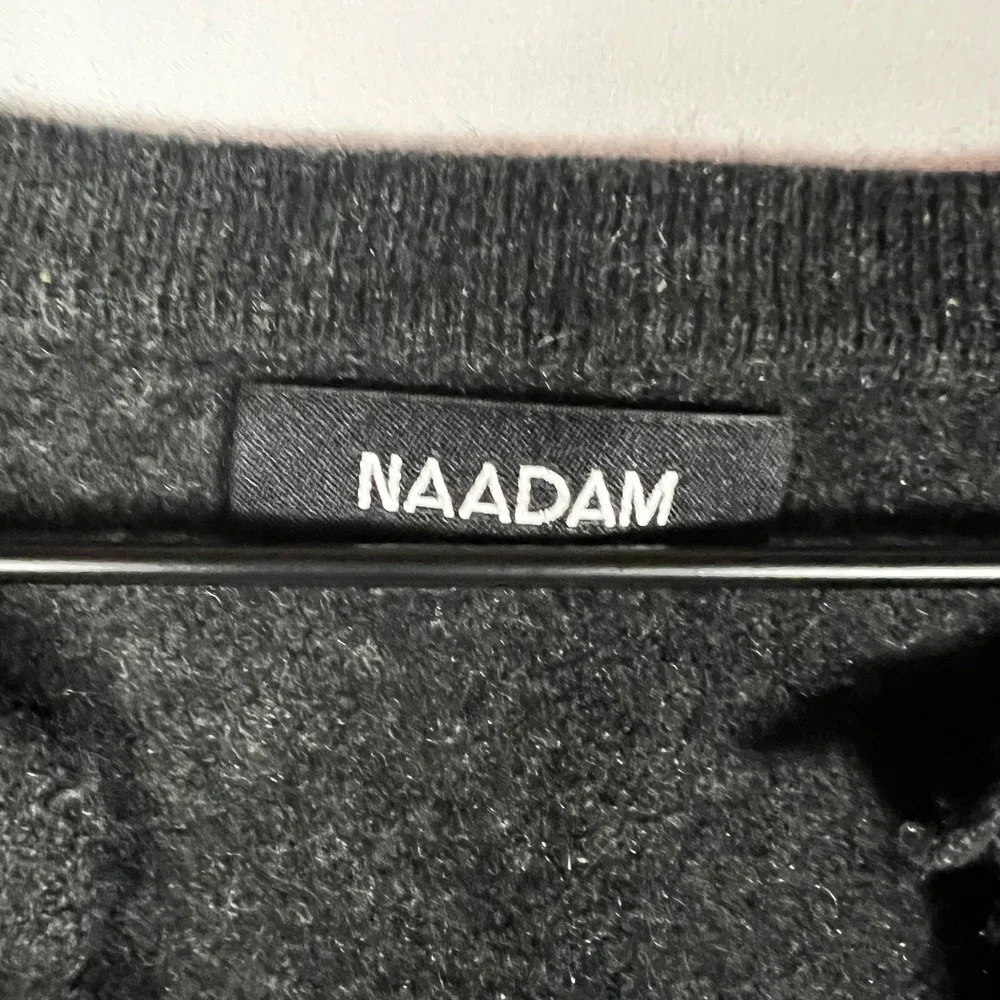 Naadam Sweater‎ Women Small Charcoal Gray Distressed V-Neck Long Sleeve Cashmere